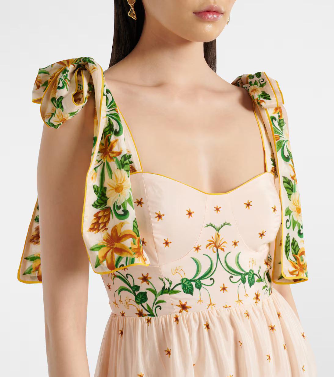 Farm Rio Botanical Beauty Laces Cup Midi Dress size XS