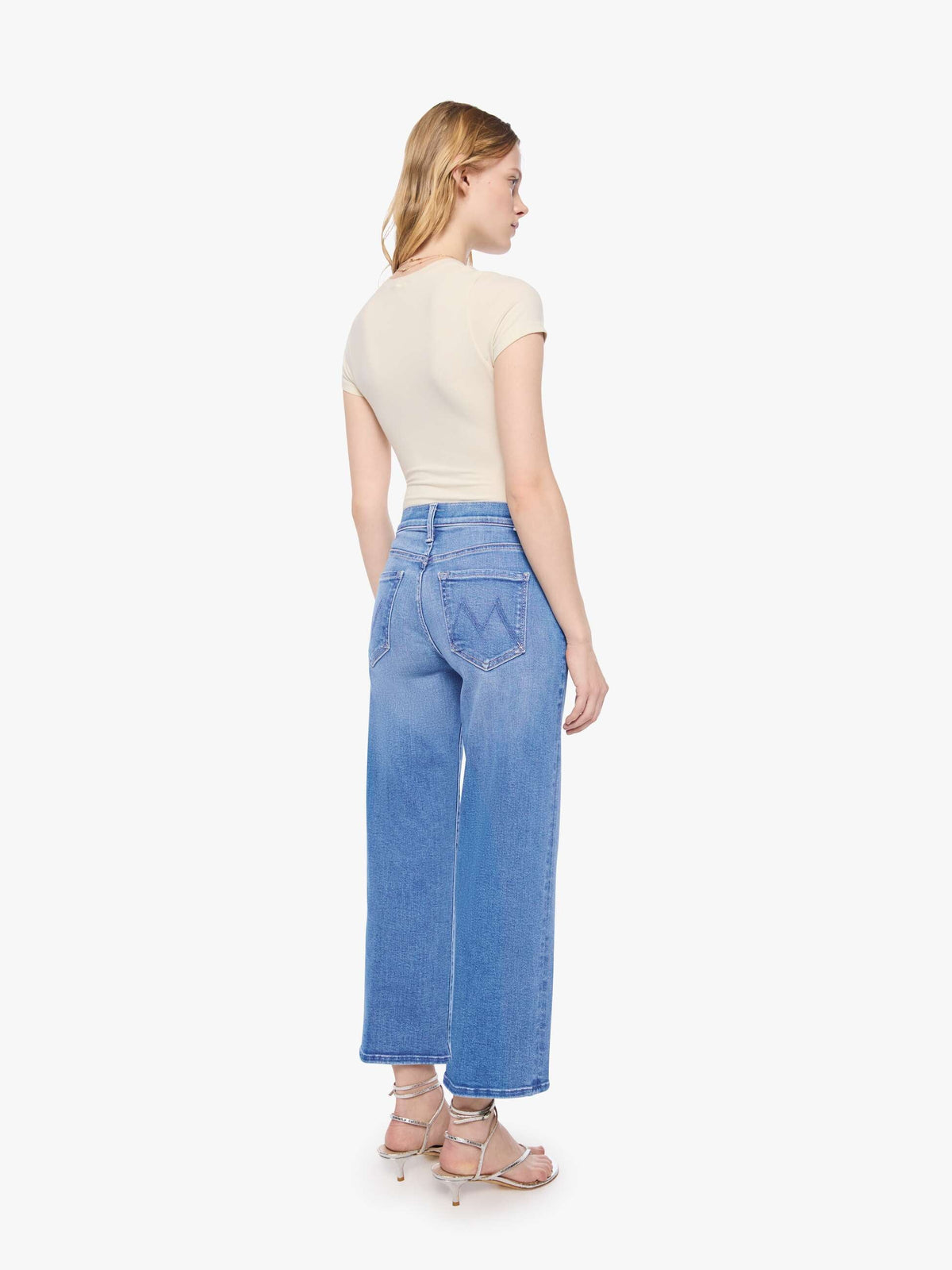 Mother Lil Mid Rise Rambler Zip Ankle Jeans in Piece by Piece Wash size 27