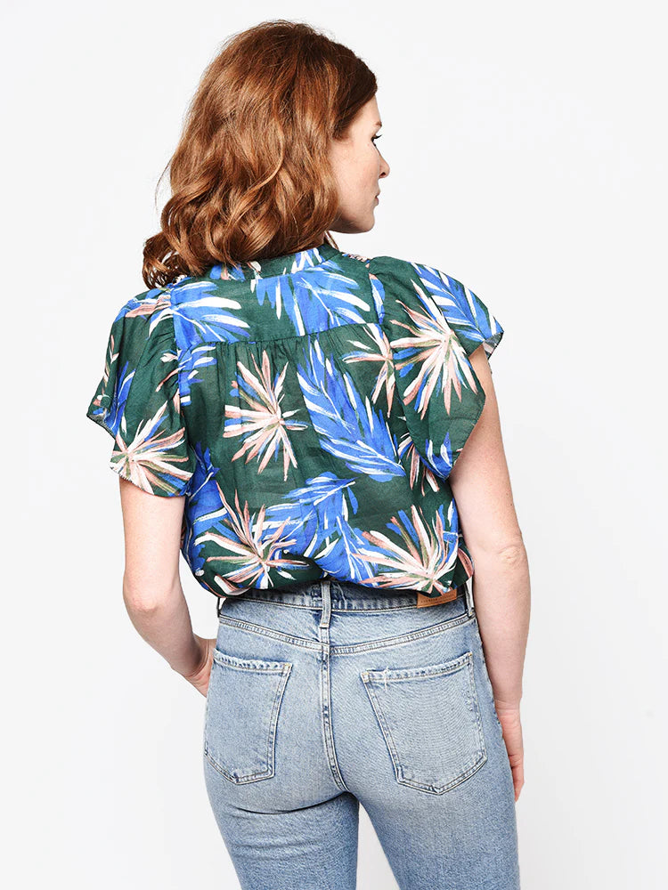 Trovata Brett Short Sleeve Bohemian Blouse size Medium