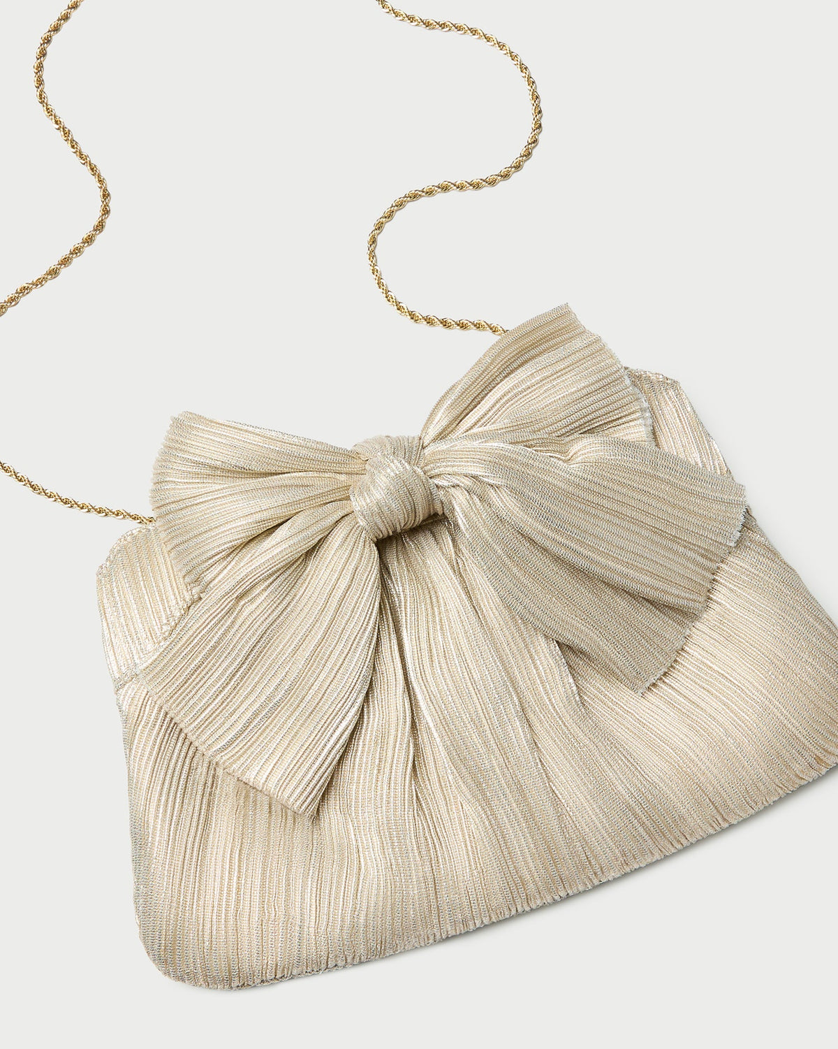 Loeffler Randall Rayne Champagne Bow Clutch Purse