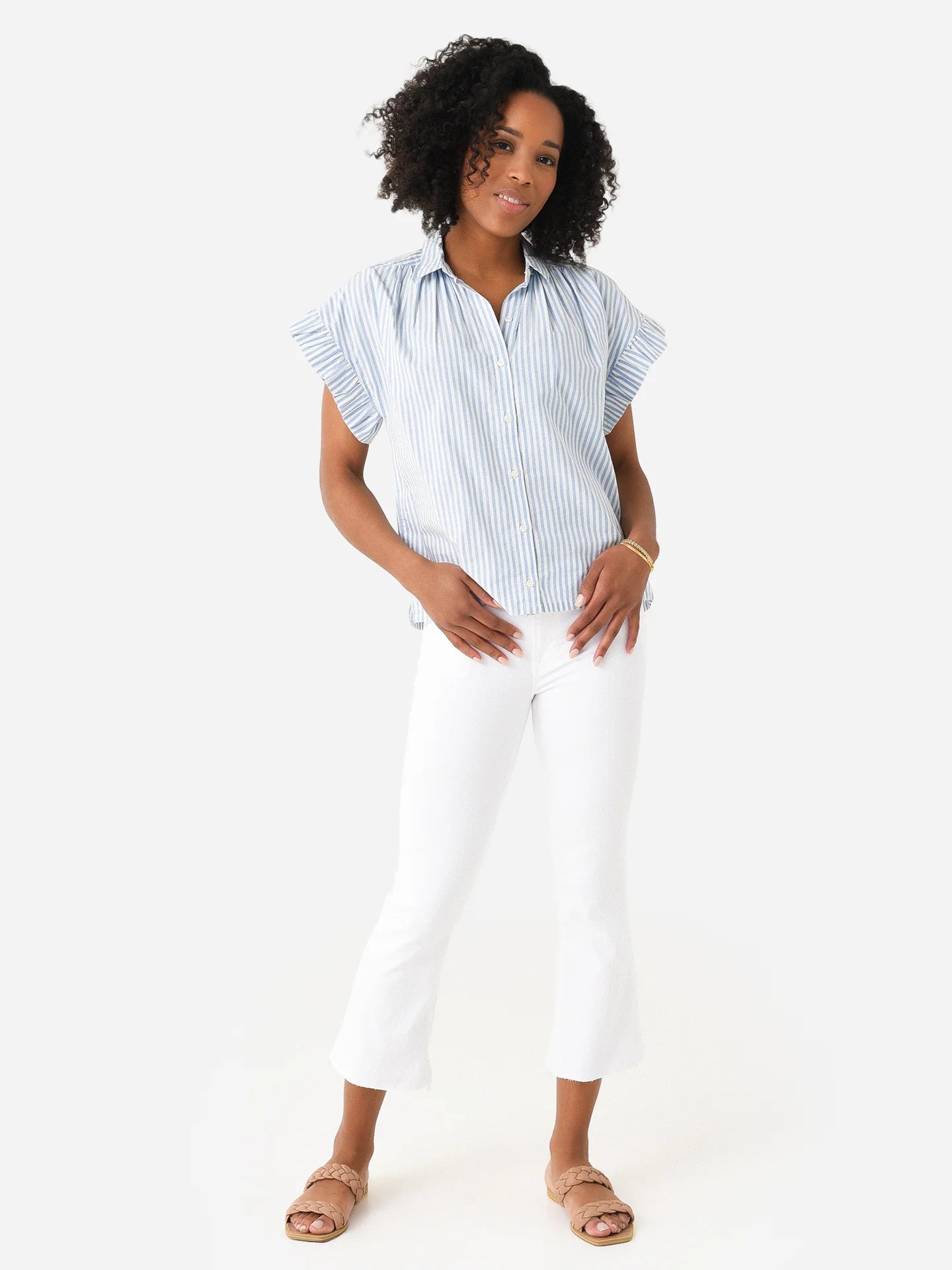 Trovata Marianne B Ruffle Sleeve Shirt size XS