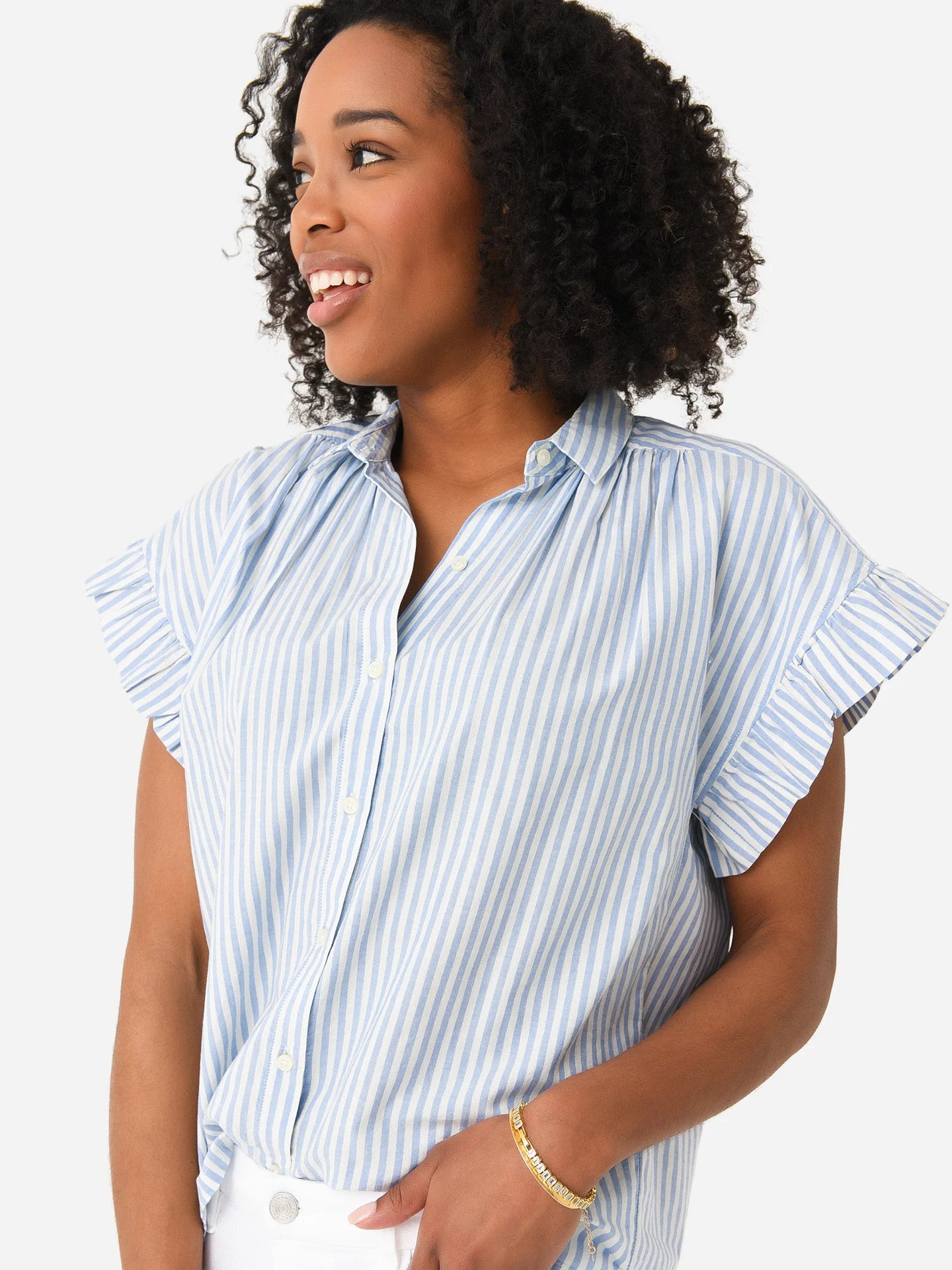 Trovata Marianne B Ruffle Sleeve Shirt size XS