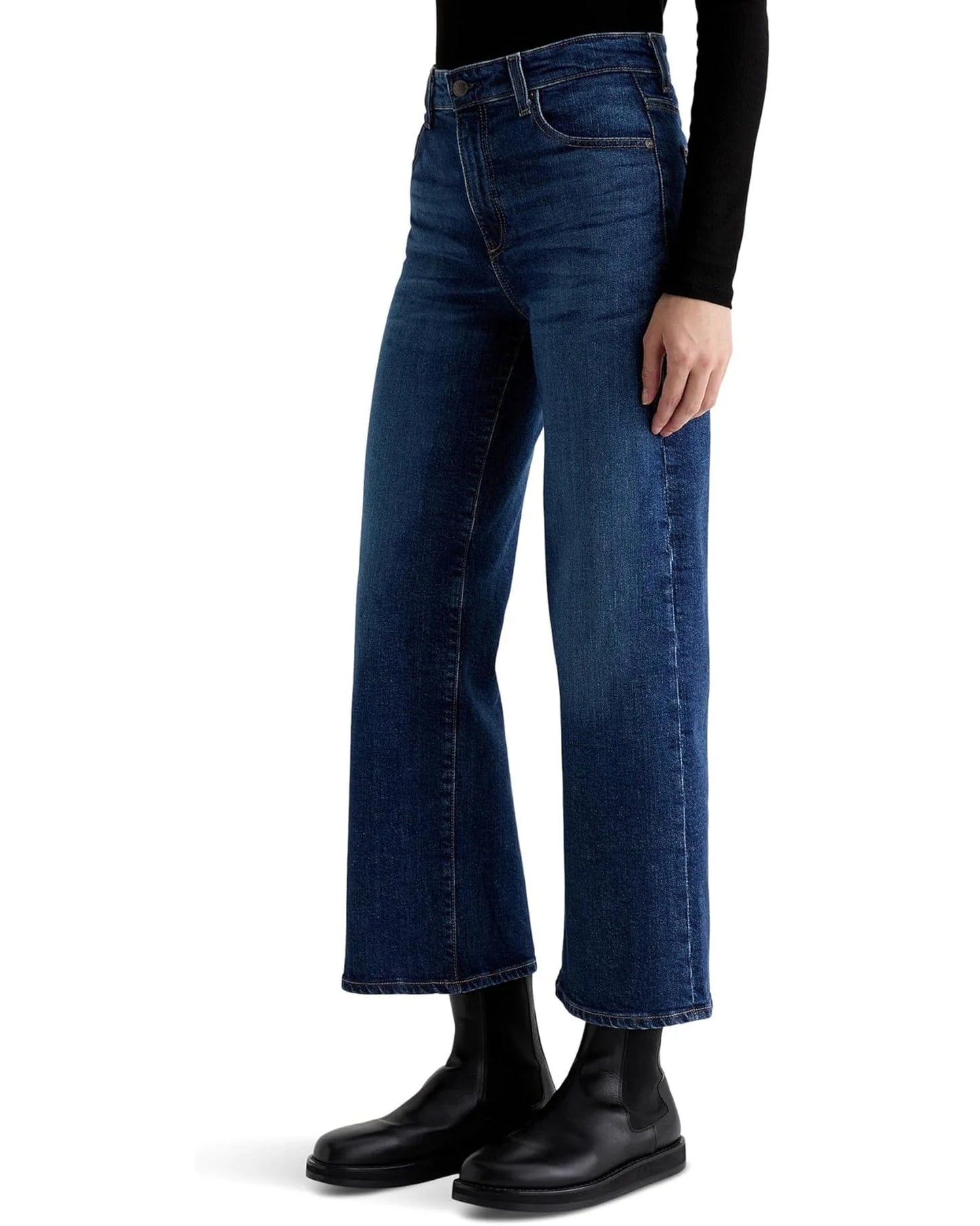 AG Saige Wide Leg Crop Jeans in Veiled Wash size 28