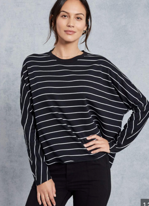 Frank and Eileen Oversized Striped Sweatshirt size M