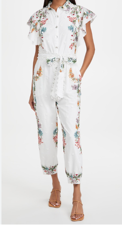 Farm Rio Louise Floral Jumpsuit size L