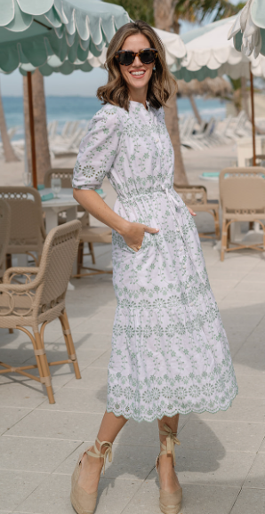 Sail to Sable x Sarah & Molly Cotton Eyelet Midi Dress size XS