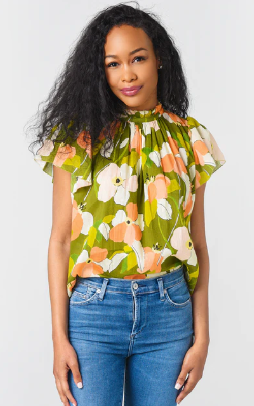 Trovata Birds of Paradis Carla High Neck Blouse size S