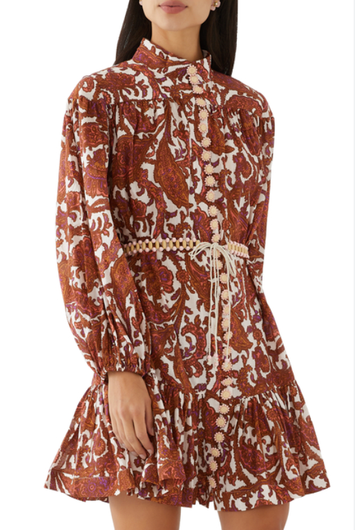 ZIMMERMANN Tiggy Drop Waist Mini Dress size US 8