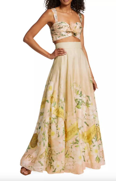 ZIMMERMANN Coaster Floral Maxi Skirt size US 2P