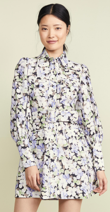 ZIMMERMANN Ninety Six Shirt Dress in Dark Pansy size US 8