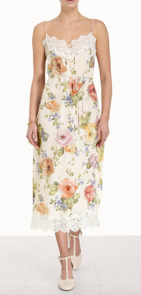 ZIMMERMANN Floral Chantilly Lace Midi Dress size 10 US