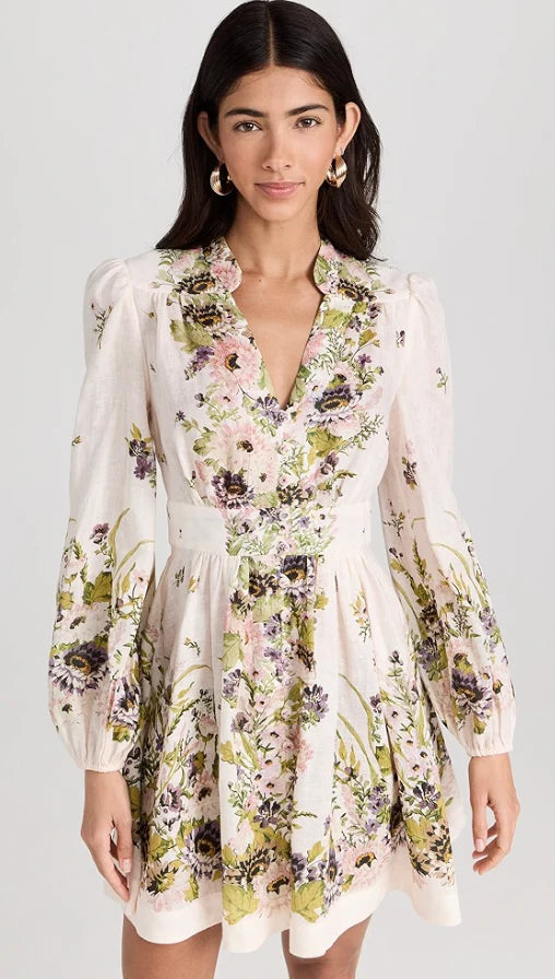 Zimmermann Halliday Plunge Mini Dress size 2 US 8