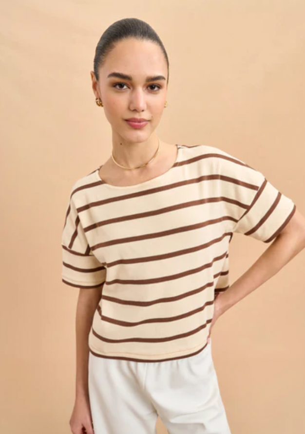 La Ligne Short Sleeve Breton Top size M