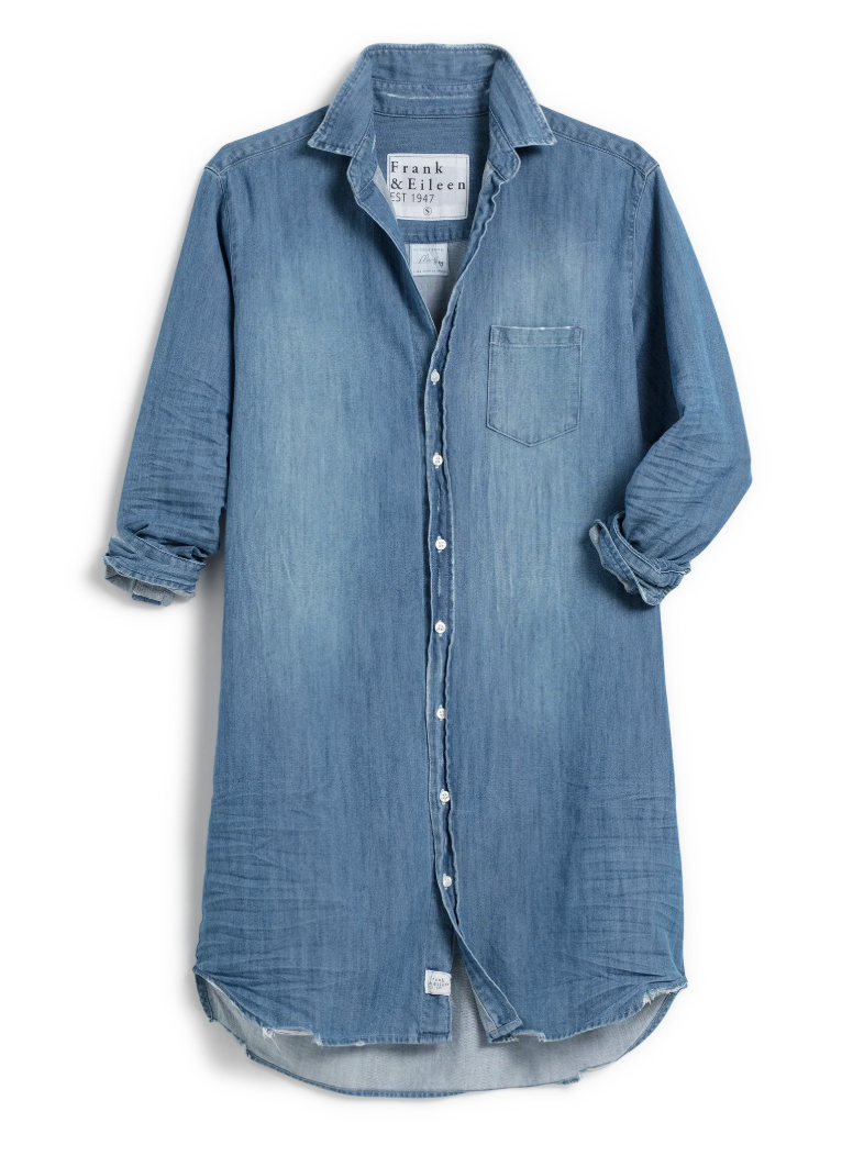 Frank & Eileen Mary Denim Shirt Dress in Distressed Vintage Wash size XS