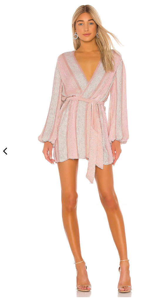 Retrofete Gabrielle Robe Dress Pastel Pink Stripes size M