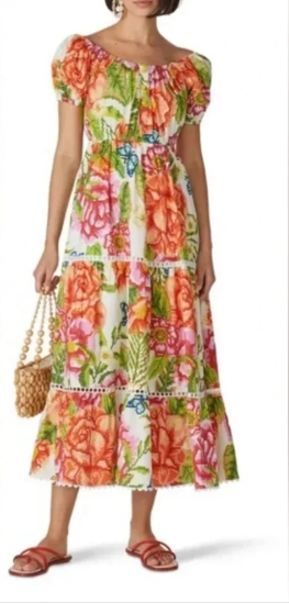 Farm Rio Vintage Macie Floral Tiered Maxi Dress size XL
