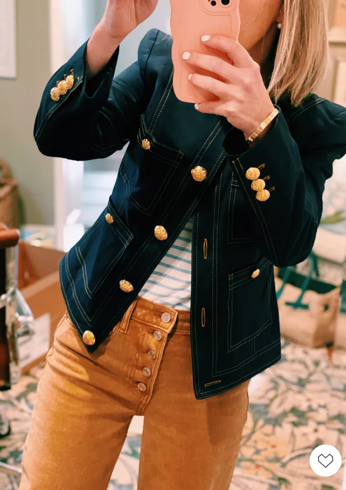 Veronica Beard Ferazia Cotton Blend Canvas Jacket size 0