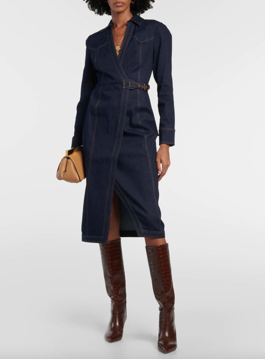 Veronica Beard Arlington Denim Wrap Dress In Dark Oxford size 0