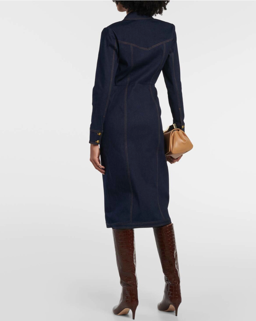 Veronica Beard Arlington Denim Wrap Dress In Dark Oxford size 0
