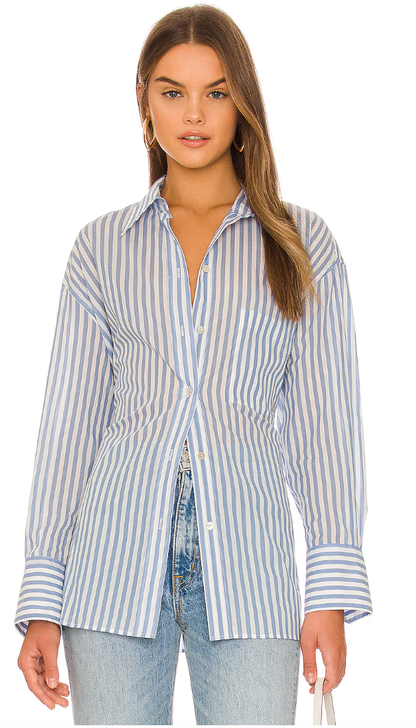 Vince Stripe Oversized Button Down Shirt size S