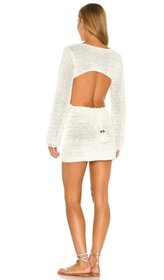 Majorelle Olivia Ivory Crochet Mini Dress size S