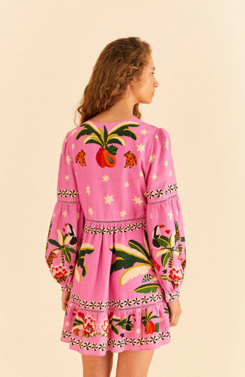 Farm Rio Leopard Forest Mini Dress size M