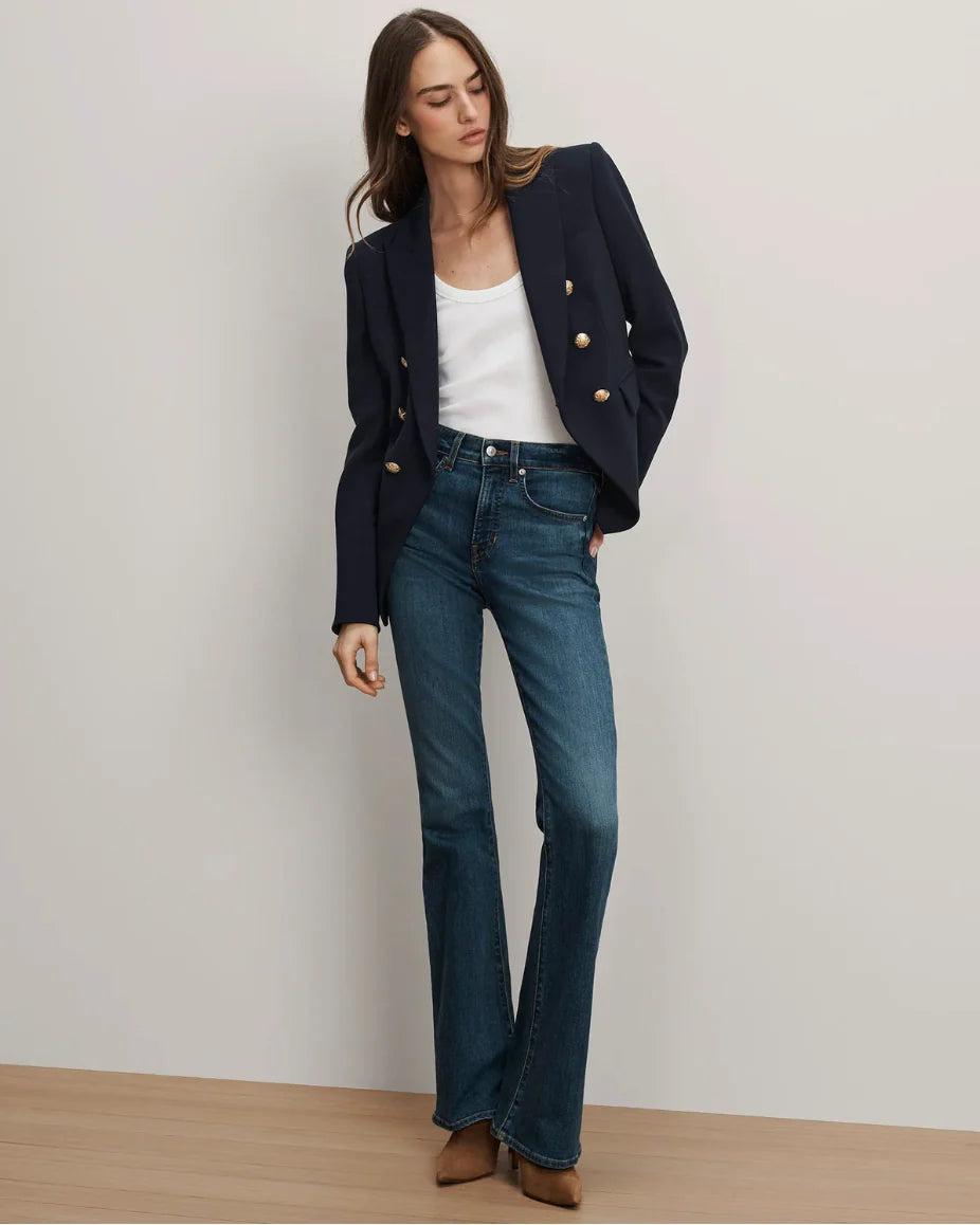 Veronica Beard Miller Dickey Jacket Navy with Gold Buttons size 10