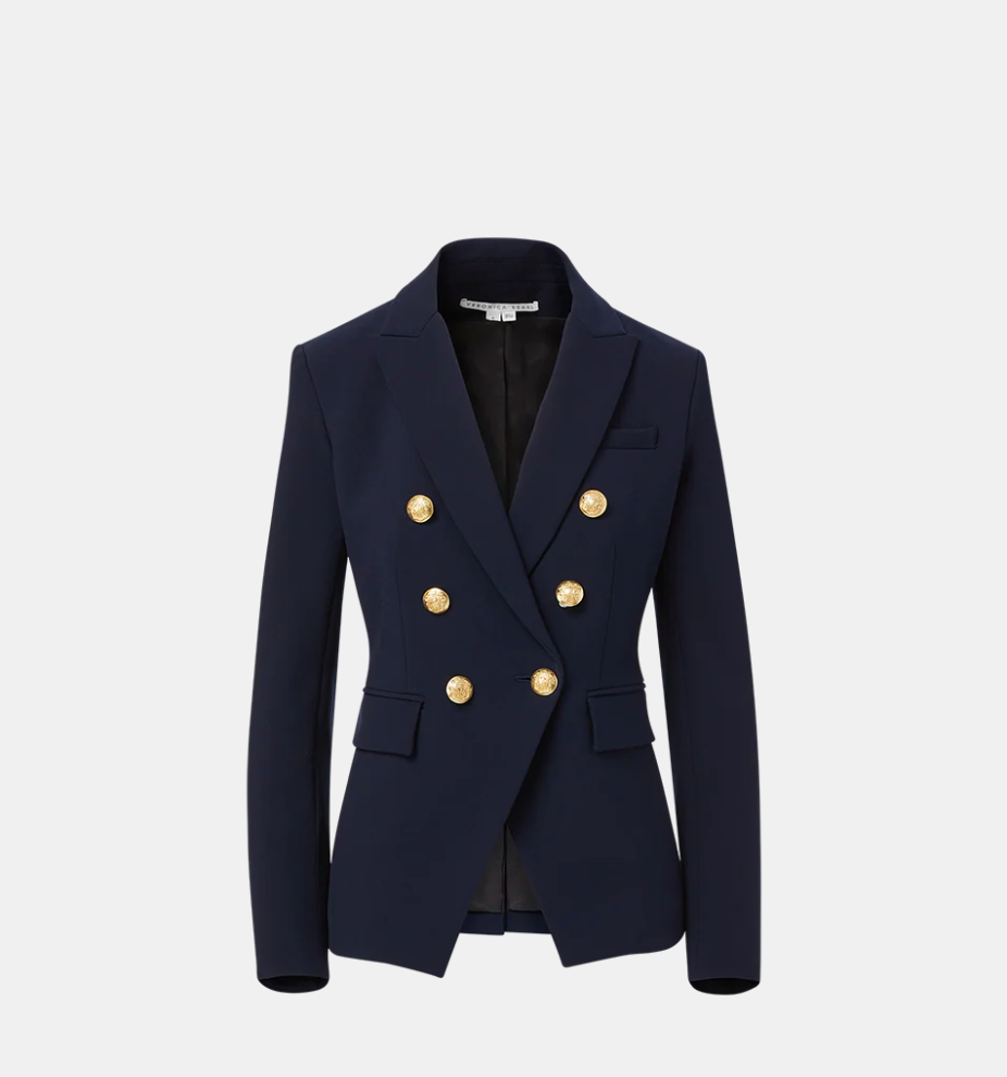 Veronica Beard Miller Dickey Jacket Navy with Gold Buttons size 8