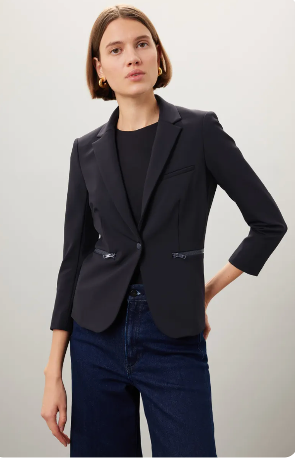 Veronica Beard Scuba School Boy Blazer Black size 12