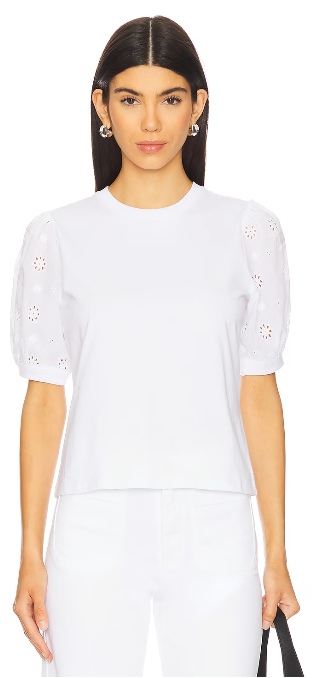 Frame The Lace Sleeve Tee size M