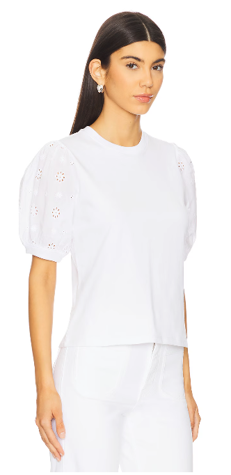 Frame The Lace Sleeve Tee size M
