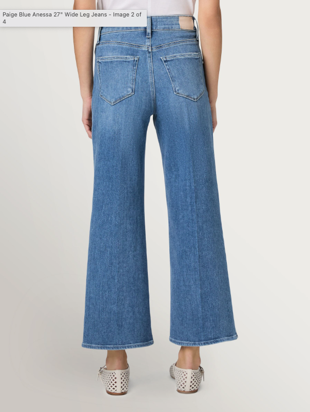 Paige Anessa High Waist Wide Leg Jeans Vino Vibes size 32