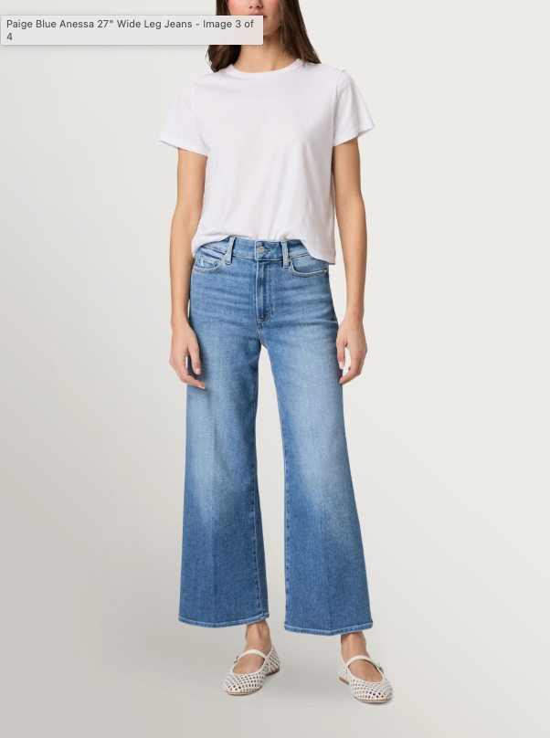 Paige Anessa High Waist Wide Leg Jeans Vino Vibes size 32