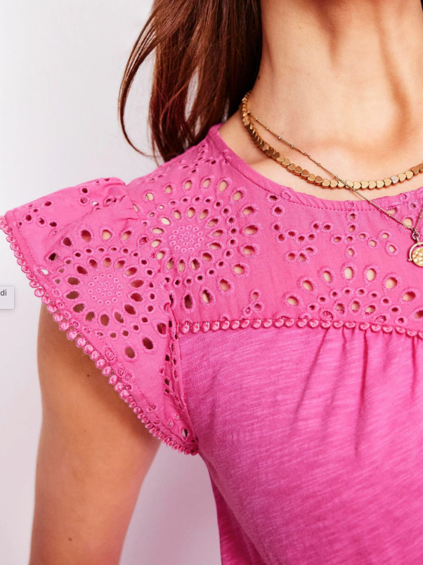 Boden Pink Juliet Broderie Midi Dress size 8