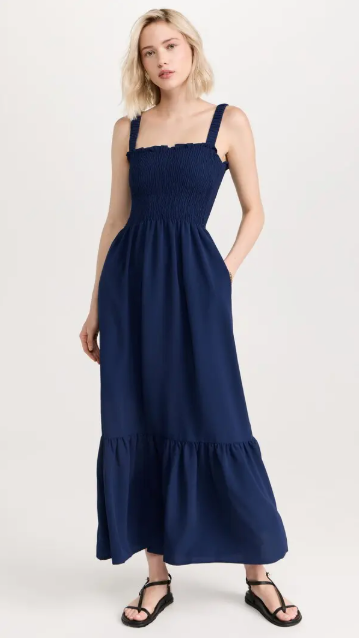 Hill House Anjuli Dress in Navy Crepe XXS