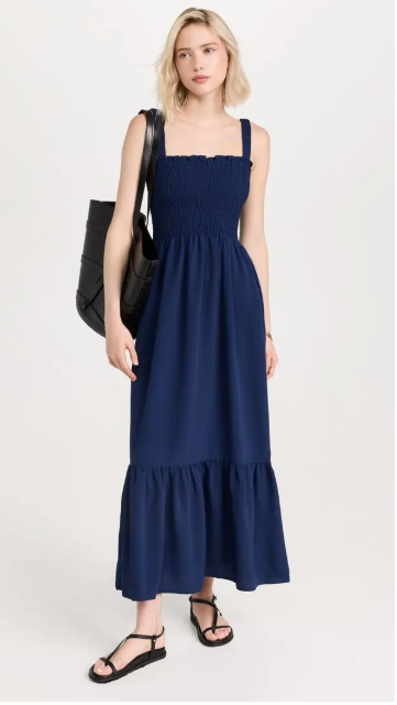Hill House Anjuli Dress in Navy Crepe XXS