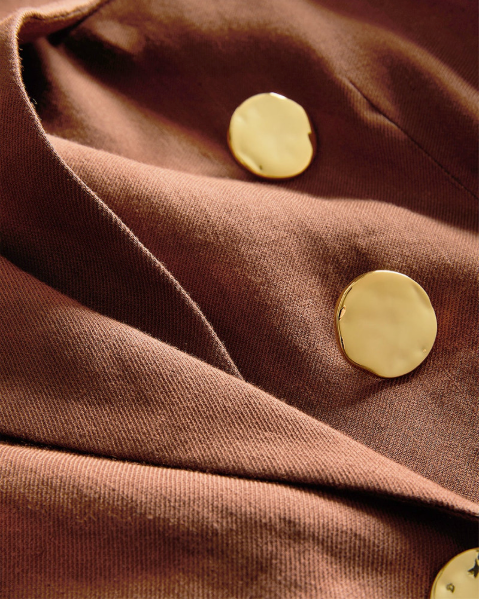 Veronica Beard Beacon Dickey Jacket in Brown with Gold Decorative Buttons size 6