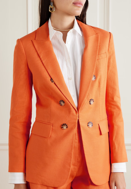 Veronica Beard Bexley Linen Dickey Jacket in Orange size 2