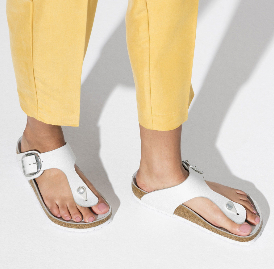 Birkenstock White Gizeh Big Buckle Sandals size 42 US 10