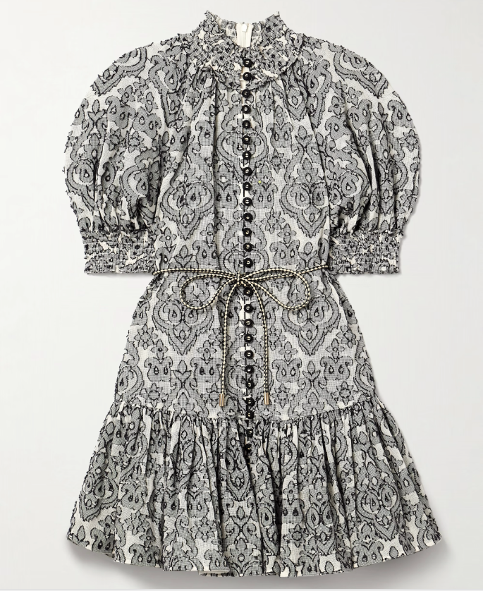 Zimmermann Wylie Lantern Mini Dress size 0 US 4