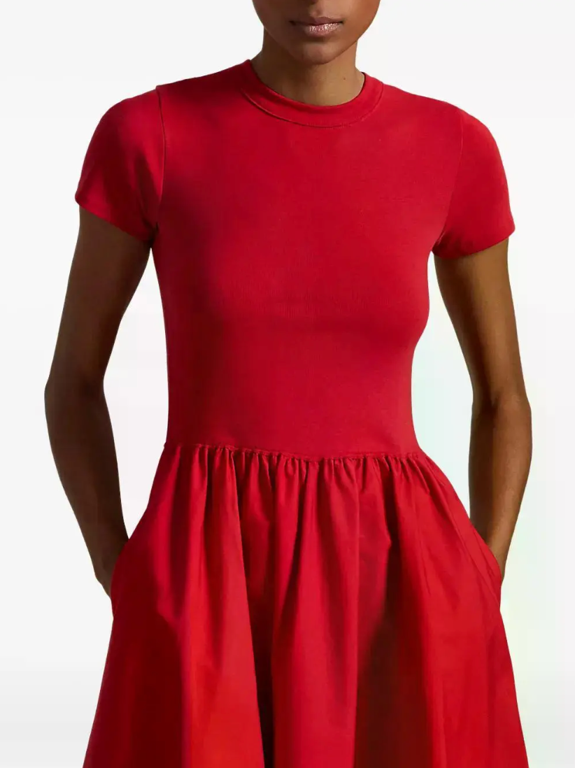 Polo Ralph Lauren Cotton Crew Neck Dress in Red size XXS