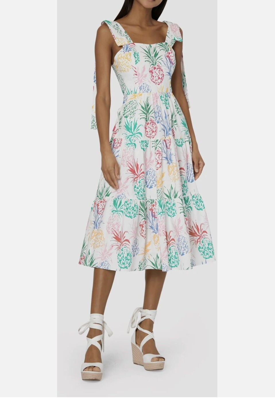 MILLY Pineapple Print Midi Dress size 0