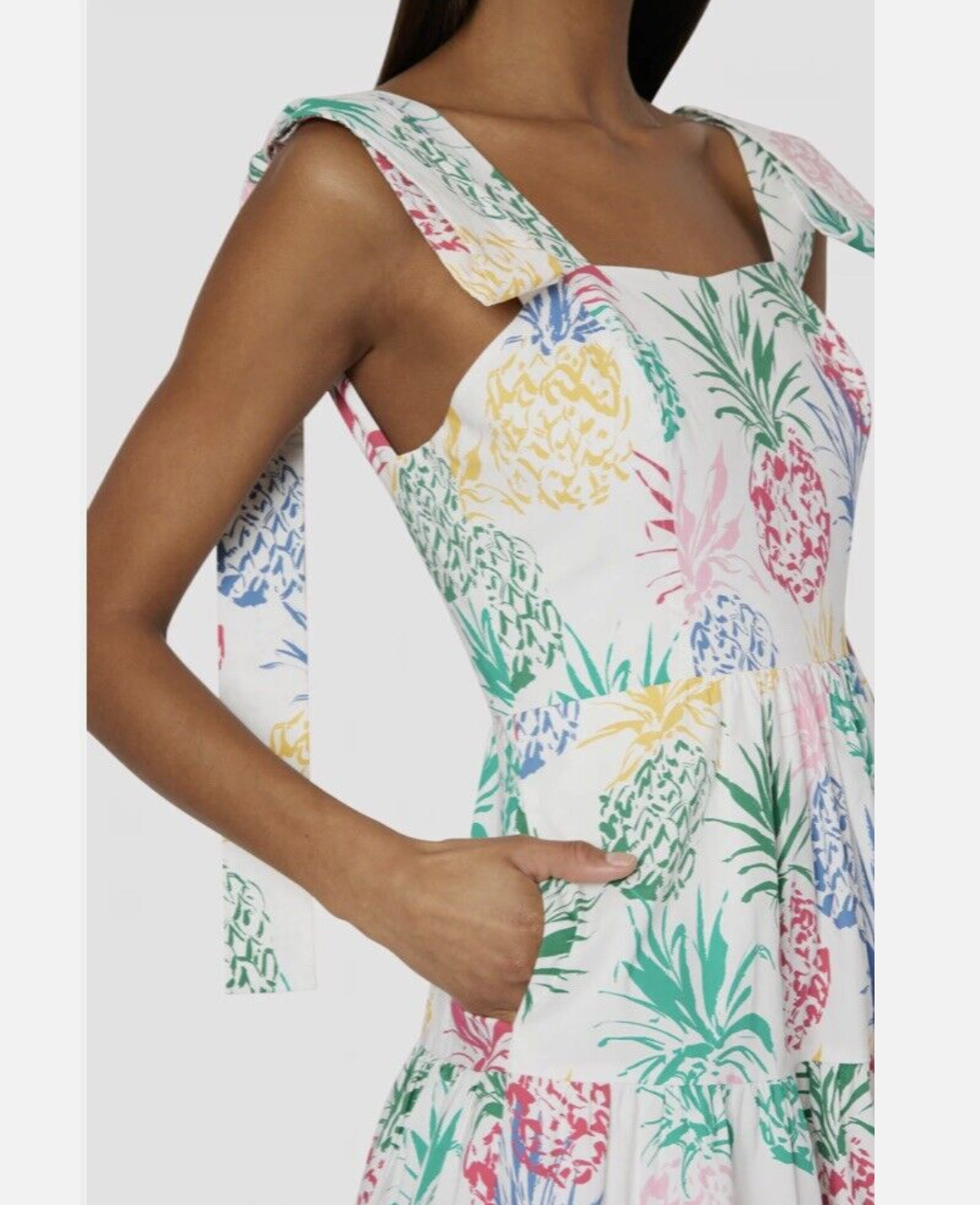 MILLY Pineapple Print Midi Dress size 0