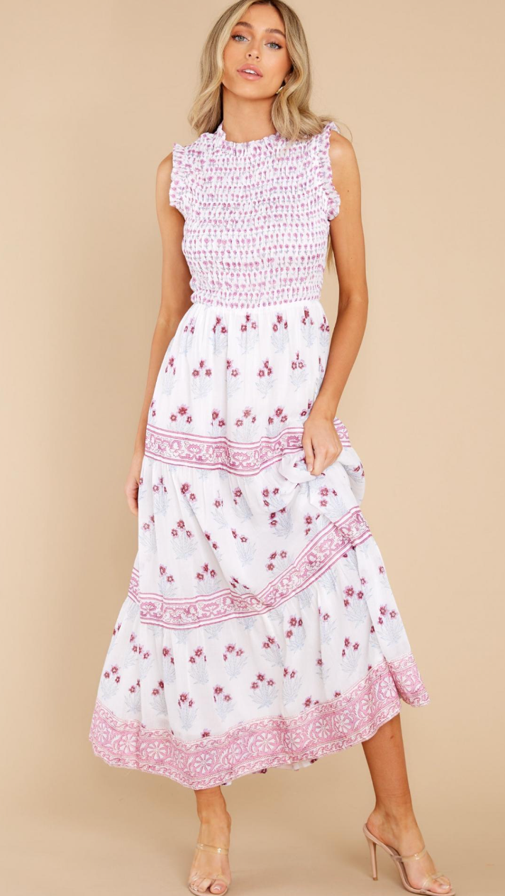 Oliphant Smocked Midi Dress size XXS