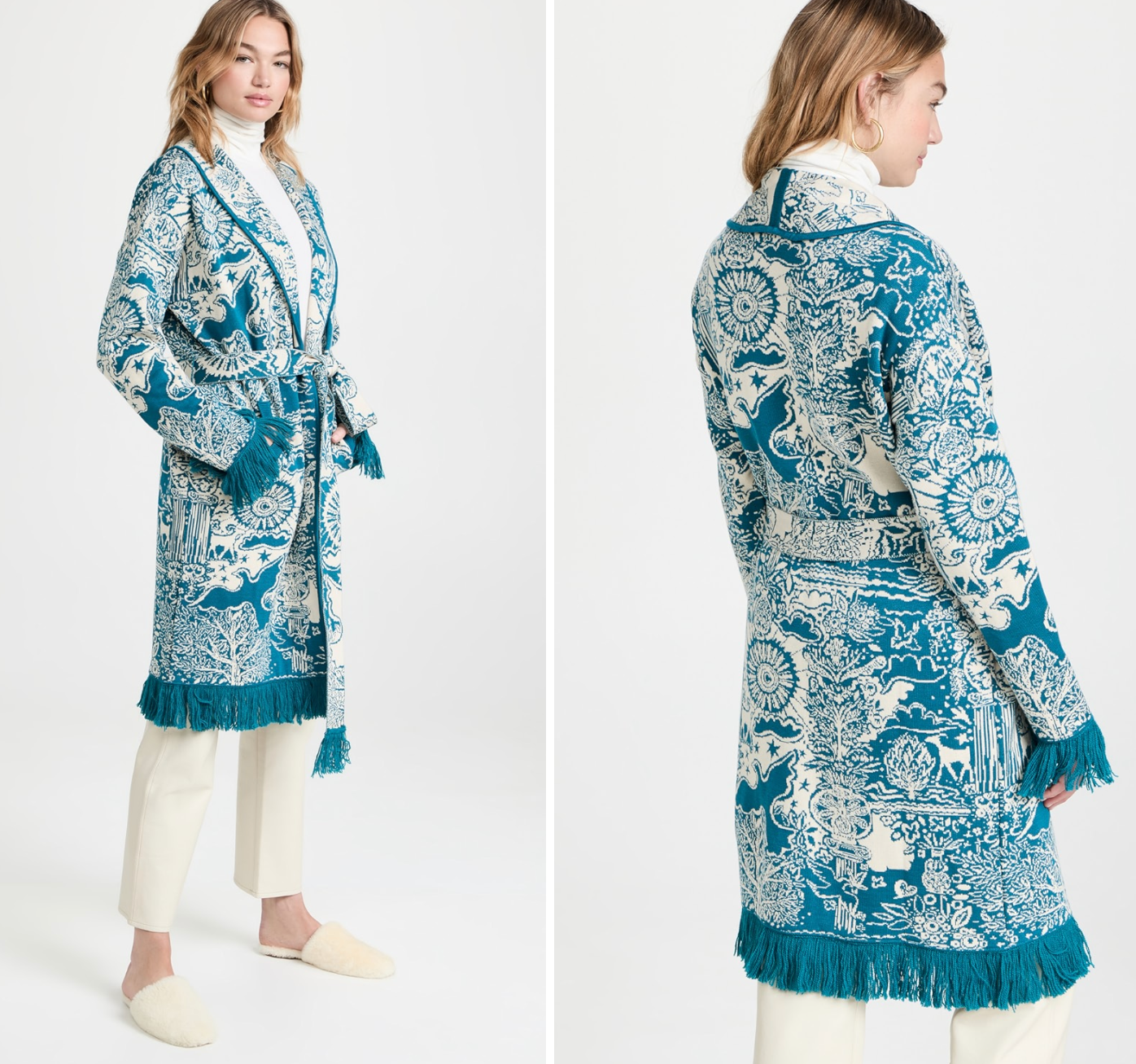 La DOUBLE J Ionic Petrolio Jacquard Boudoir jacket size L