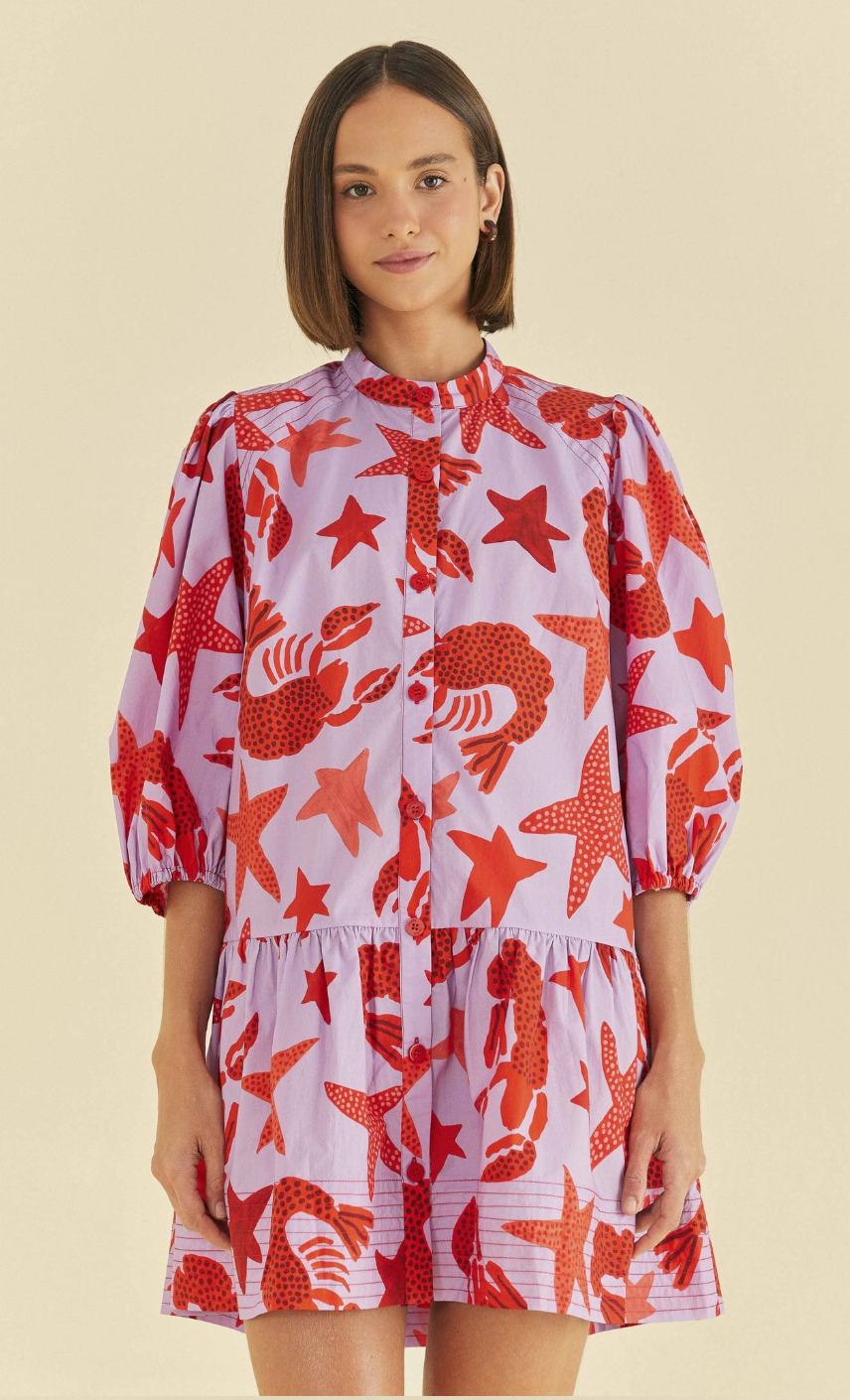 Farm Rio Lobster Sky Mini Dress size M