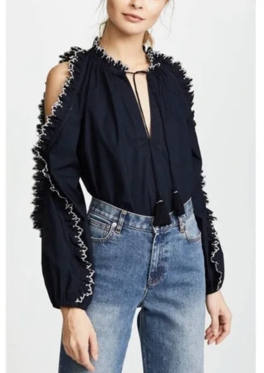 Ulla Johnson Amandine Navy Top size 2