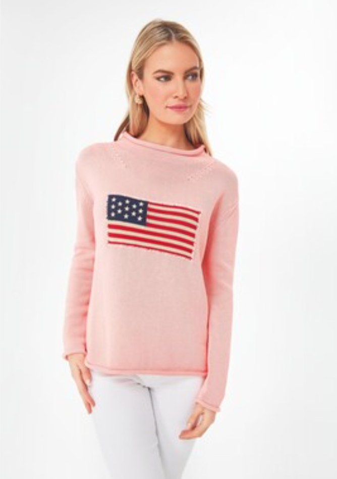 Tuckernuck Americana Roll Hem Flag Sweater size L