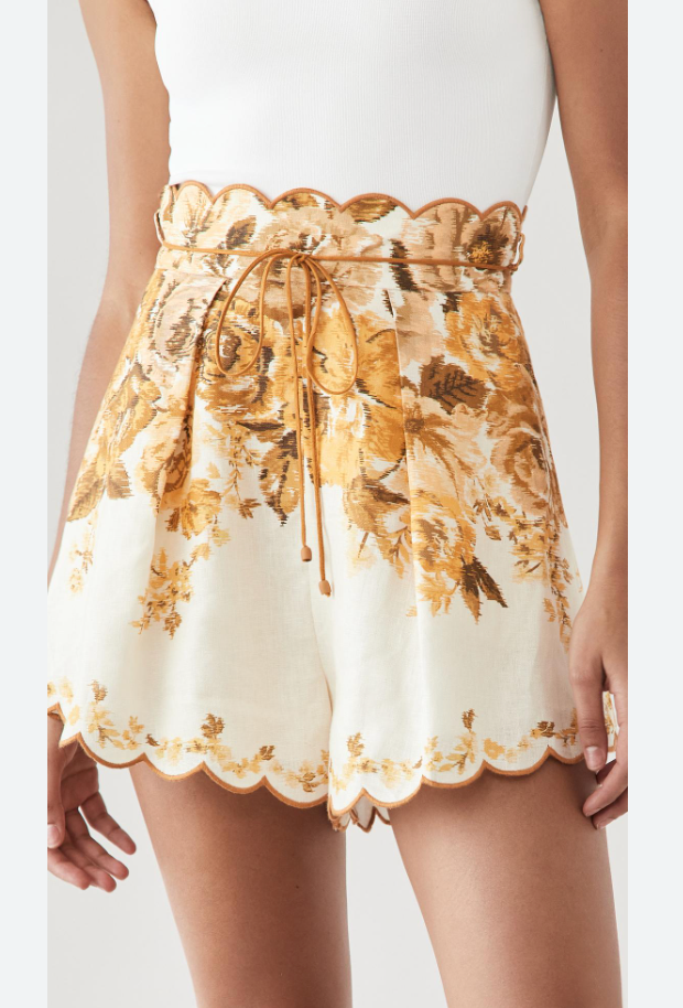 ZIMMERMANN Aliane Scallop Shorts size US 8