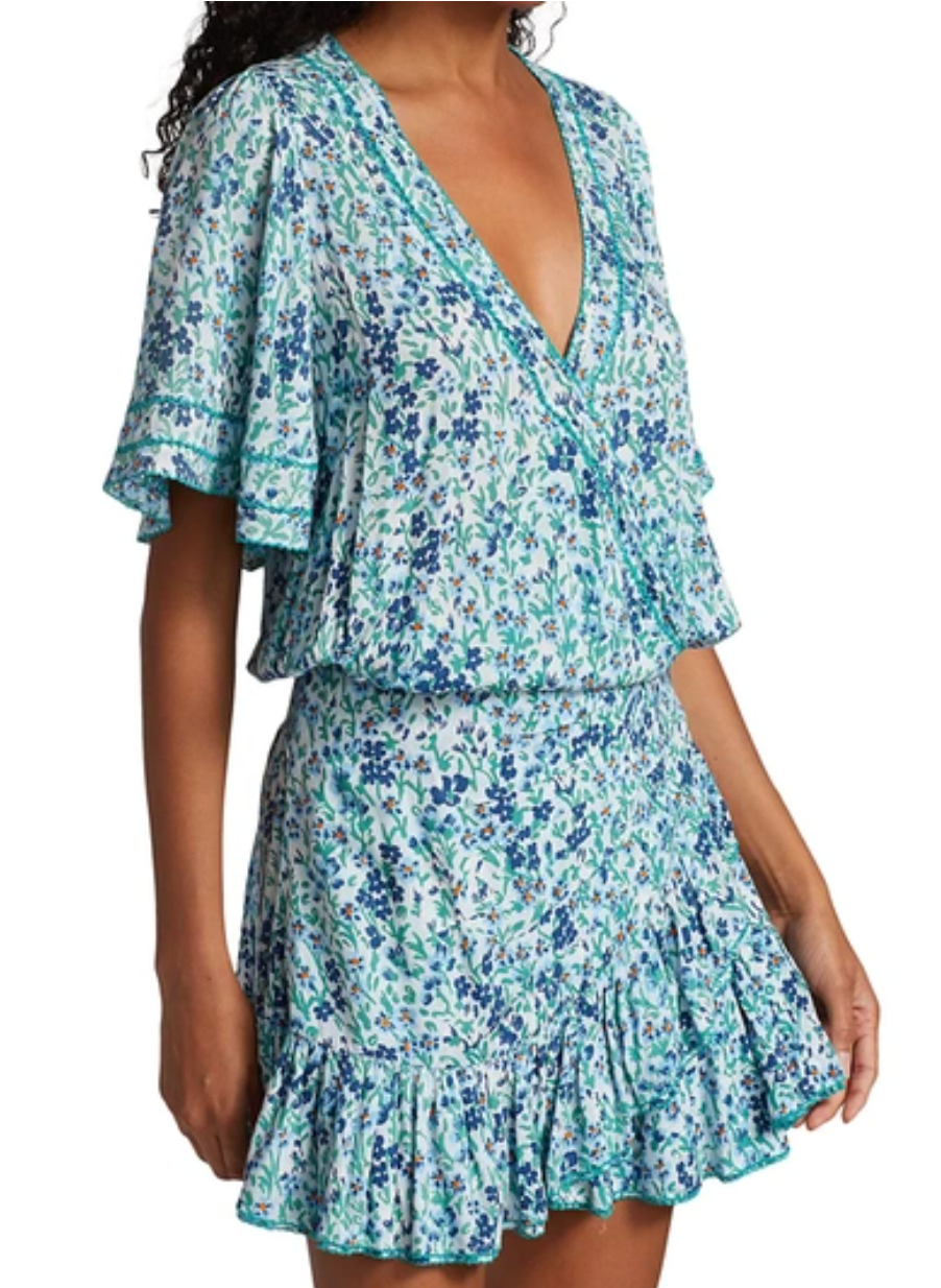 Poupette St Barth Mabelle Ruffle Mini Dress size S